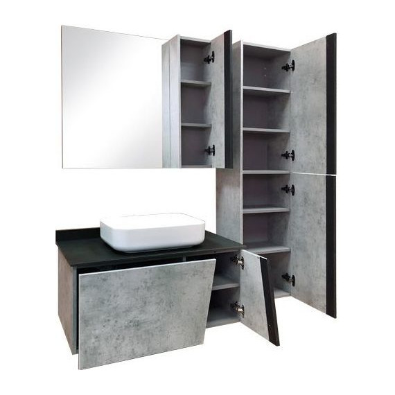 Зеркало-шкаф Comforty Эдинбург 90 см, бетон светлый - 6 Зеркало-шкаф Comforty Эдинбург 90 см, бетон светлый фото 6