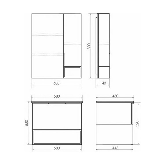 Зеркало-шкаф Comforty Франкфурт 60 см, дуб шоколадно-коричневый фото 8