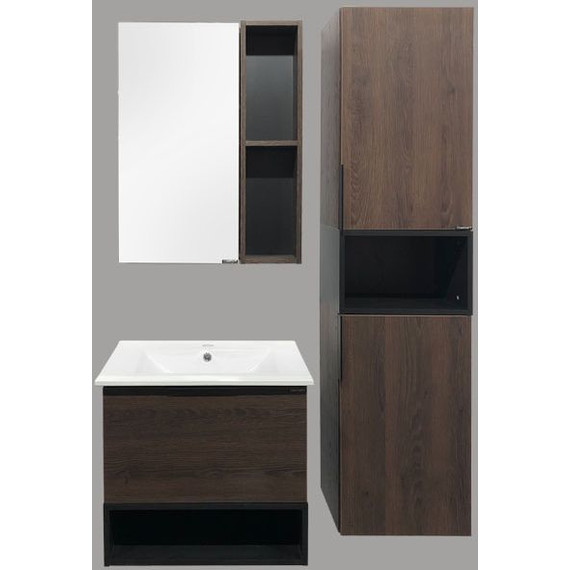 Зеркало-шкаф Comforty Франкфурт 60 см, дуб шоколадно-коричневый фото 5