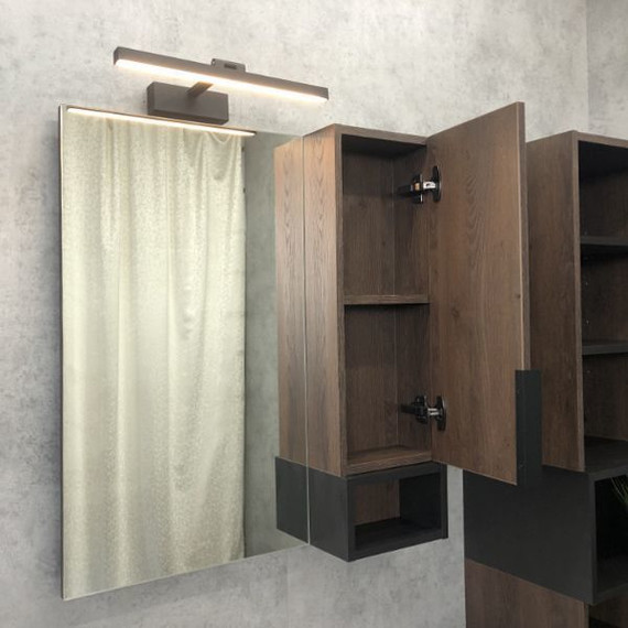 Зеркало-шкаф Comforty Франкфурт 75 см, дуб шоколадно-коричневый фото 