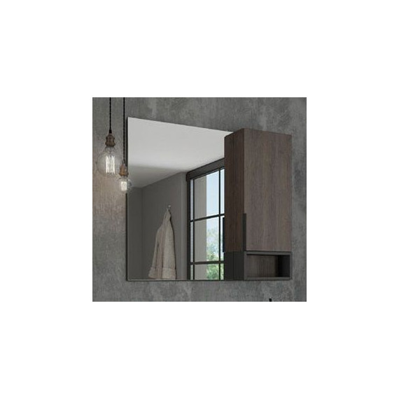Зеркало-шкаф Comforty Франкфурт 90 см, дуб шоколадно-коричневый фото 