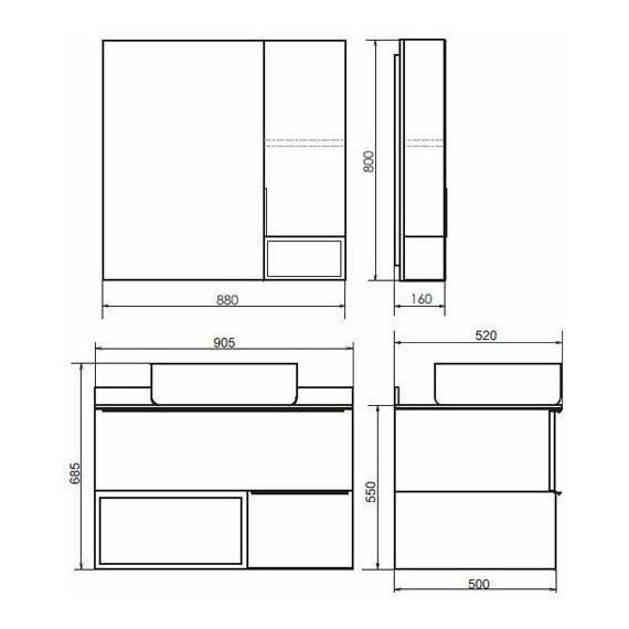 Зеркало-шкаф Comforty Штутгарт 90 см, дуб тёмно-коричневый фото 8