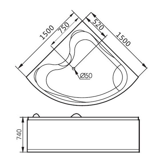 Ванна гидромассажная Gemy G9041 O 150x150 см фото 3