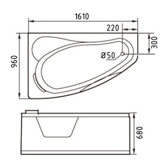 Ванна гидромассажная Gemy G9046 K 161x96 см L фото 5
