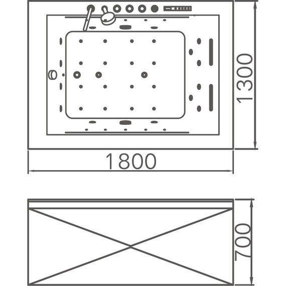 Ванна гидромассажная Gemy G9259 180x130 см фото 4