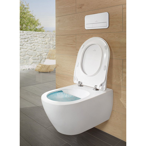 Унитаз подвесной безободковый Villeroy&Boch Subway 2.0 5614R201 с крышкой микролифт фото 5