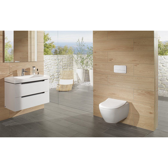 Унитаз подвесной безободковый Villeroy&Boch Subway 2.0 5614R201 с крышкой микролифт фото 6