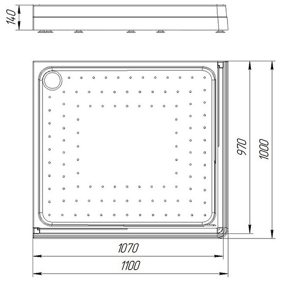 Поддон акриловый Радомир Дрим 100х110 см R фото 2