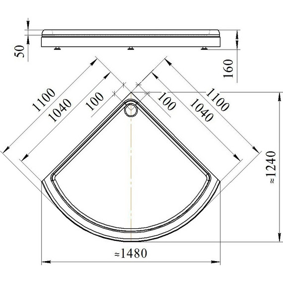 Поддон акриловый Радомир Найт 110х110 см - 3 Поддон акриловый Радомир Найт 110х110 см фото 3