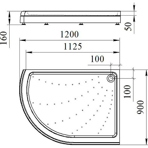 Поддон акриловый Радомир Соул 4 120х90 см L фото 3