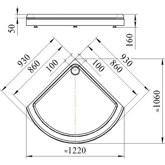 Поддон акриловый Радомир Найт 90х90 см - 3 Поддон акриловый Радомир Найт 90х90 см фото 3