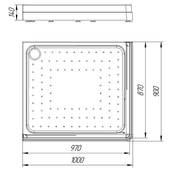Поддон акриловый Радомир Дрим 90х100 см L - 2 Поддон акриловый Радомир Дрим 90х100 см L фото 2
