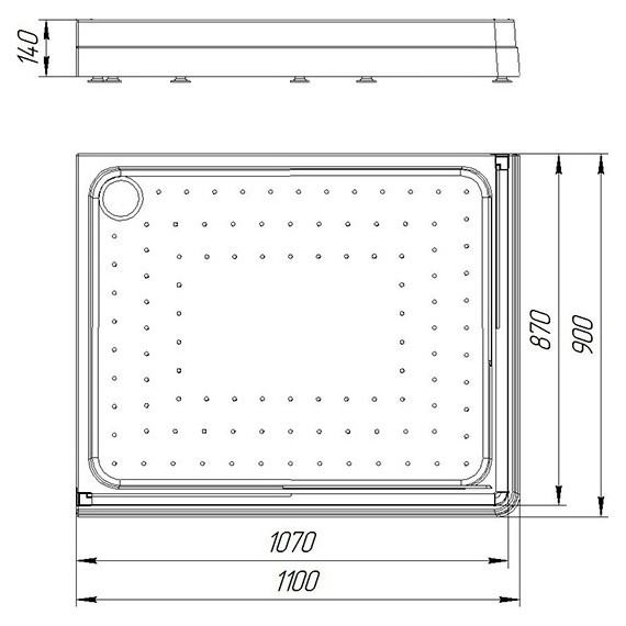 Поддон акриловый Радомир Дрим 90х110 см L - 2 Поддон акриловый Радомир Дрим 90х110 см L фото 2