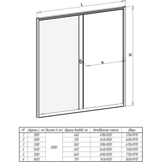 Душевая дверь Радомир Вита 150 см, белый/прозрачное фото 3