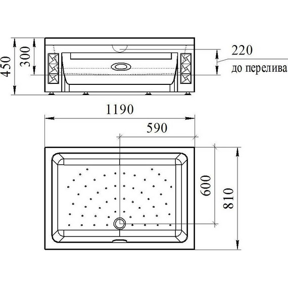 Поддон акриловый Радомир Верчелли 120х80 см R (высокий) - 3 Поддон акриловый Радомир Верчелли 120х80 см R (высокий) фото 3