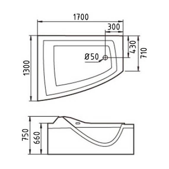 Ванна гидромассажная Gemy G9056 K 170x130 см L фото 4