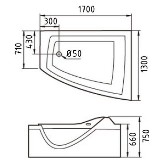 Ванна гидромассажная Gemy G9056 K 170x130 см R фото 8