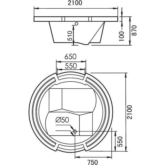 Ванна гидромассажная Gemy G9060 O 210x210 см фото 5