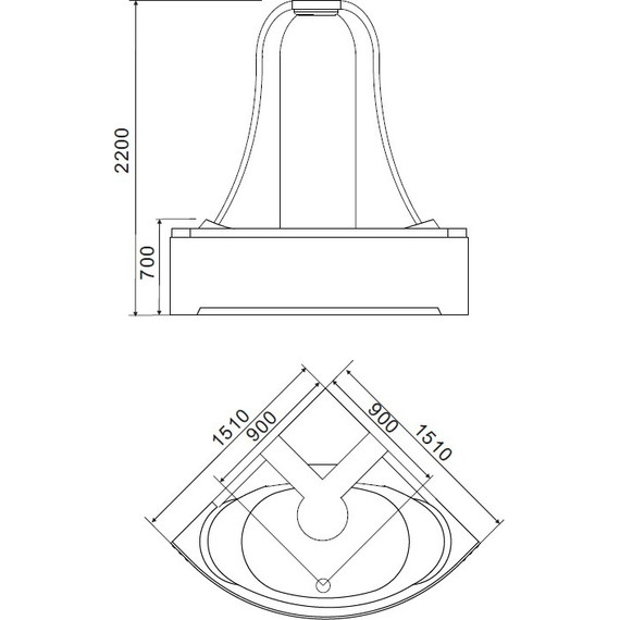 Ванна гидромассажная Gemy G9069 K 151x151 см фото 3