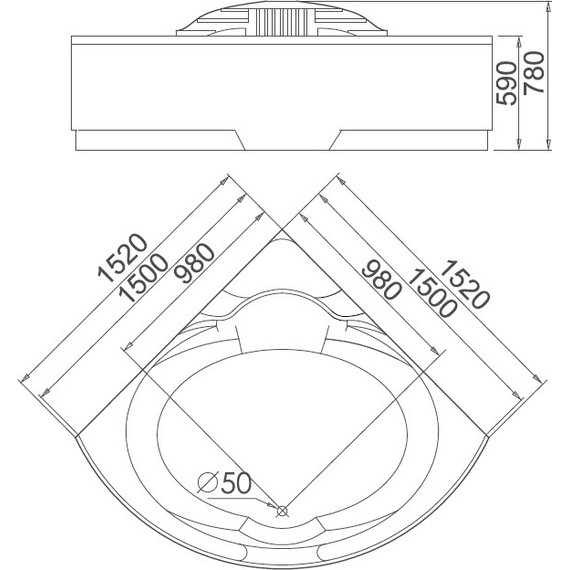 Ванна гидромассажная Gemy G9082 O 152x152 см фото 4