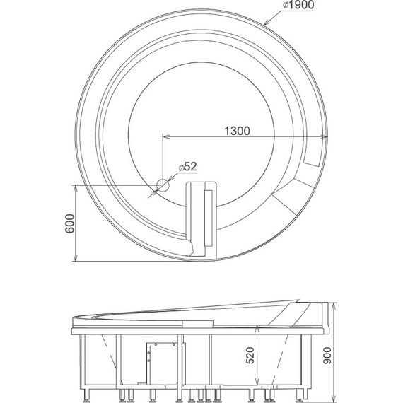 Ванна гидромассажная Gemy G9090 B 190x190 см фото 5