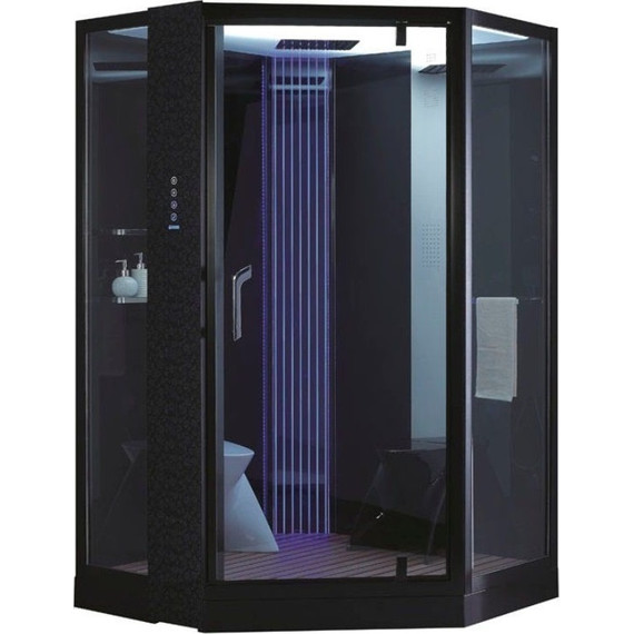 Гидробокс с паром Orans Diamond SR-89106 S 130х130 см, черный/прозрачное фото 