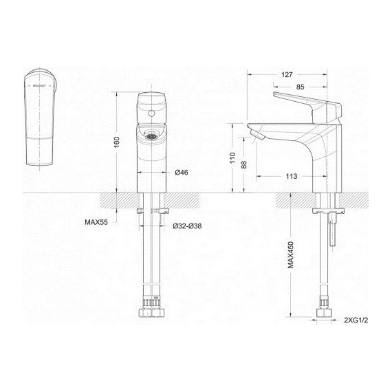 Смеситель для раковины BRAVAT Real F1121179CP фото 4