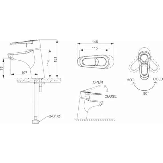 Смеситель для раковины BRAVAT LOOP F1124182CP-RUS фото 2