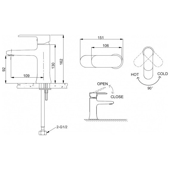 Смеситель для раковины BRAVAT OPAL F1125183CP-RUS - 2 Смеситель для раковины BRAVAT OPAL F1125183CP-RUS фото 2
