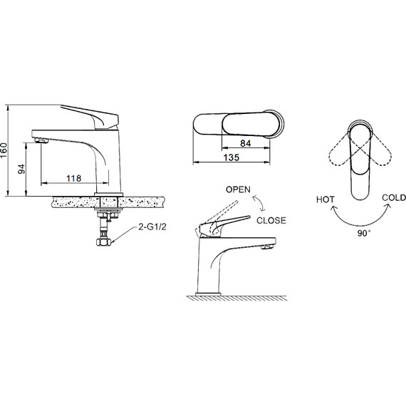 Смеситель для раковины BRAVAT ELER F1191238CP-RUS фото 5
