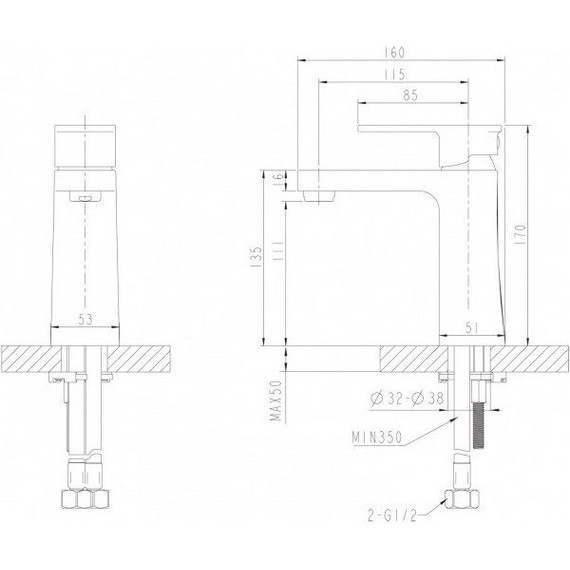 Смеситель для раковины BRAVAT RIFFLE F172106C фото 4
