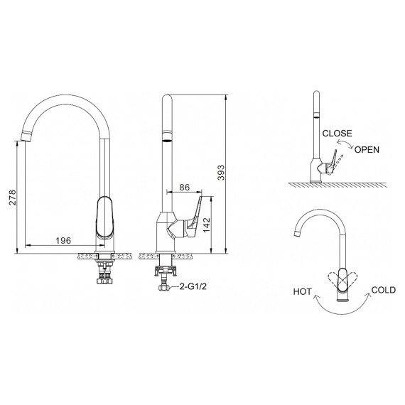 Смеситель для кухни BRAVAT ELER F7191238CP-RUS фото 5