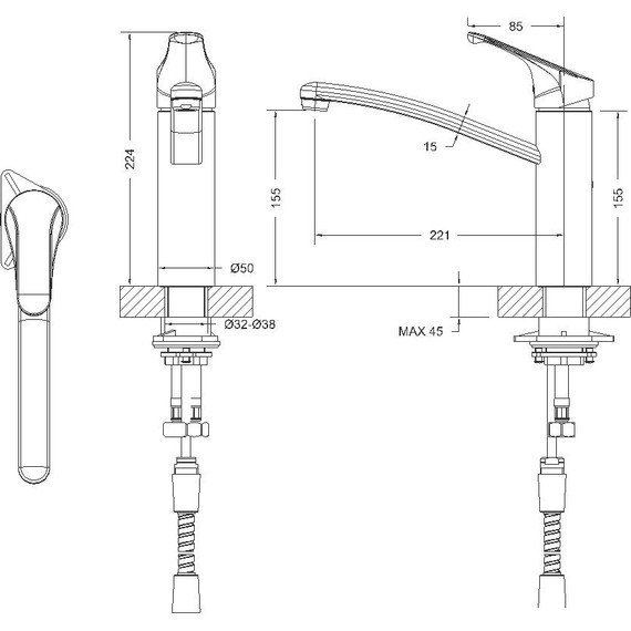Смеситель для кухни Bravat Common F7234129CP-RUS - 2 Смеситель для кухни Bravat Common F7234129CP-RUS фото 2