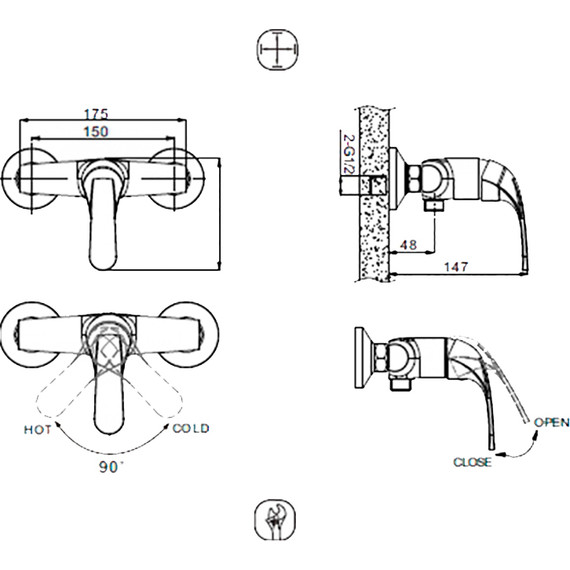 Смеситель для душа BRAVAT FIT F9135188CP-01-RUS - 2 Смеситель для душа BRAVAT FIT F9135188CP-01-RUS фото 2
