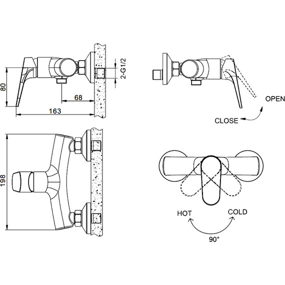 Смеситель для душа BRAVAT ELER F9191238CP-01-RUS фото 2