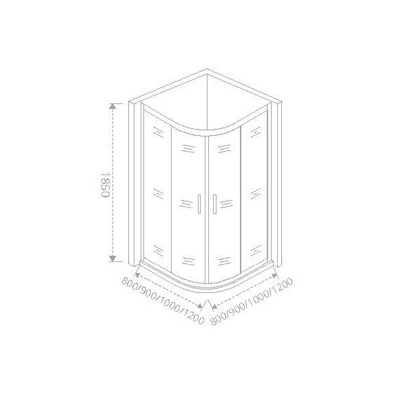 Душевое ограждение Bas Neo R-80-C-CH 80х80 см, хром/прозрачное фото 3