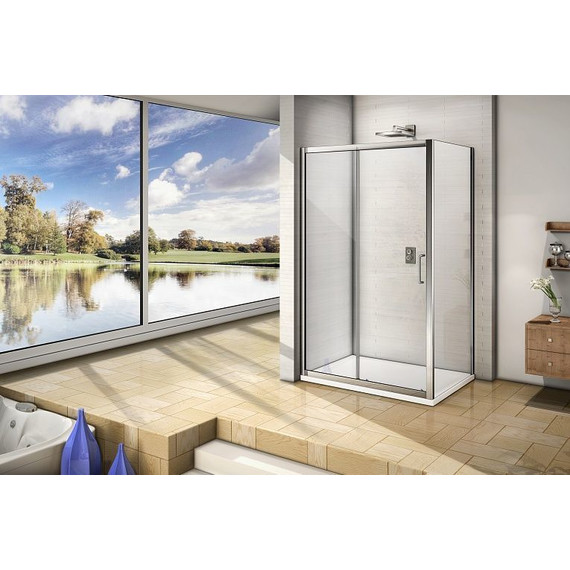 Душевое ограждение Bas Neo WTW-110-C-CH+SP-80-C-CH 110х80 см, хром/прозрачное фото 3