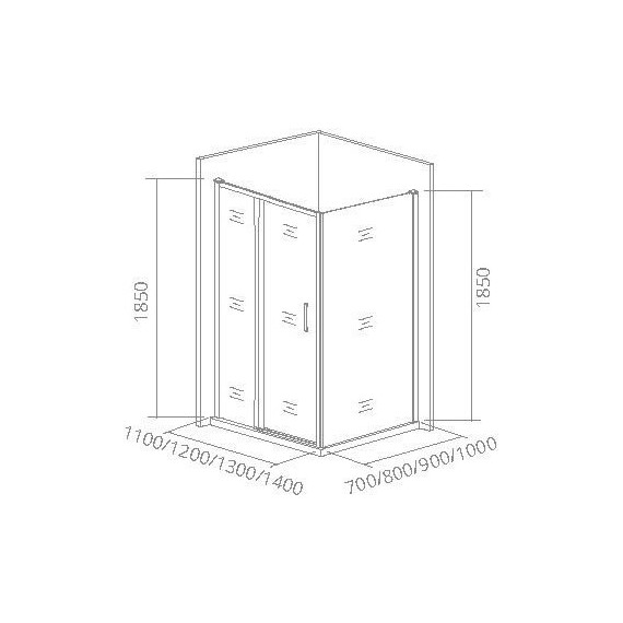 Душевое ограждение Bas Neo WTW-110-C-CH+SP-80-C-CH 110х80 см, хром/прозрачное фото 4
