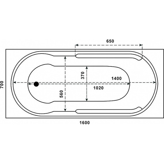 Ванна акриловая Bas Гоа 160x70 см, Размер - мм: 1600х700 фото 7
