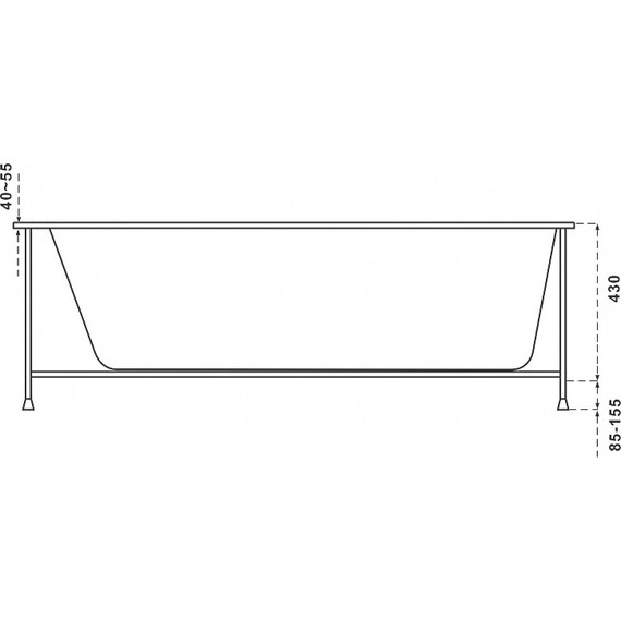Ванна акриловая Bas Гоа 160x70 см, Размер - мм: 1600х700 фото 8
