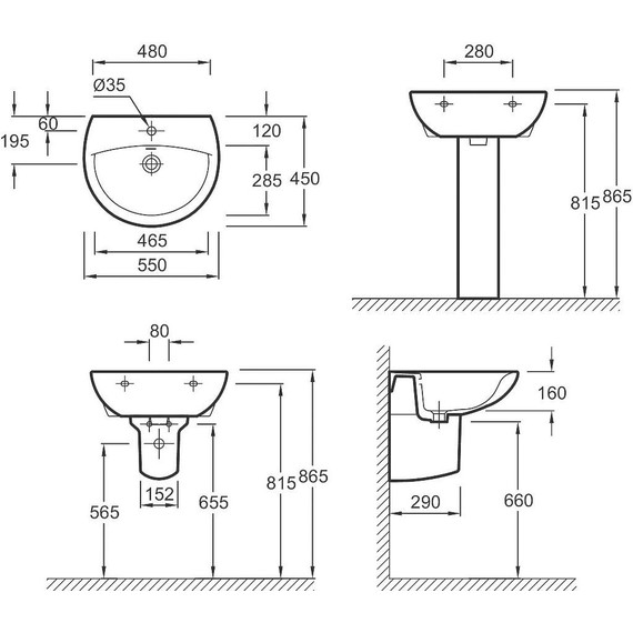 Раковина подвесная Jacob Delafon Patio 55 см E4158NG-00 фото 3