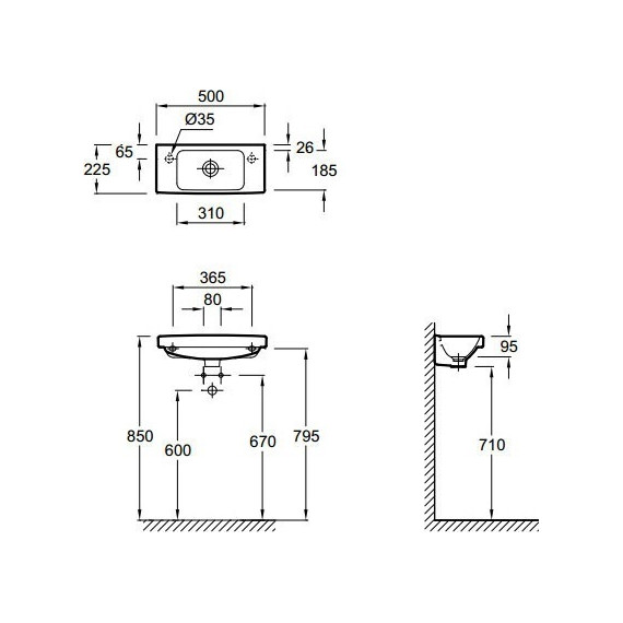 Раковина подвесная Jacob Delafon Odeon Up 50 см E4701R-00 фото 3