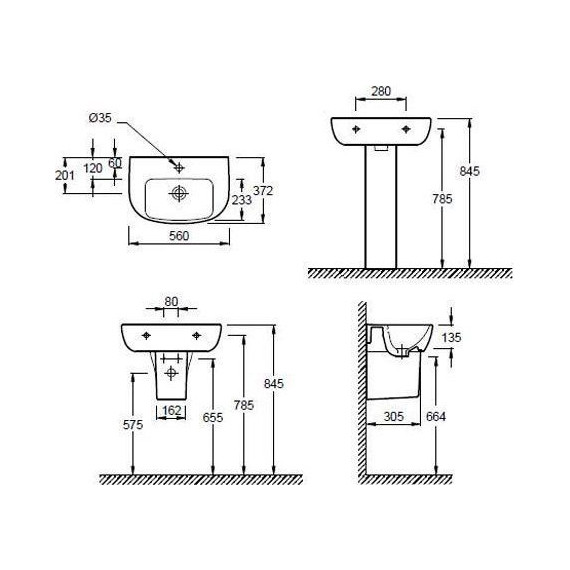 Полупьедестал Jacob Delafon Odeon Up 18566W фото 2