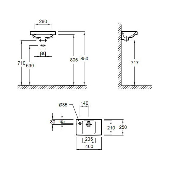 Раковина подвесная Jacob Delafon Odeon Up 40 см E4759G-00 фото 4