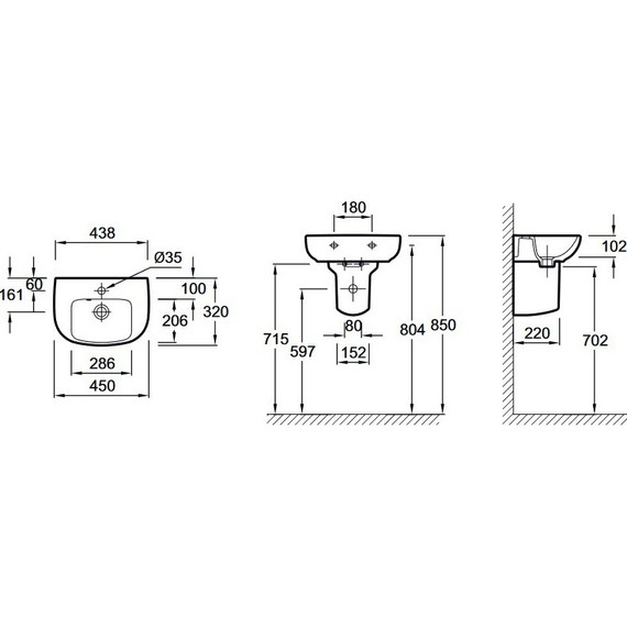 Раковина подвесная Jacob Delafon Odeon Up 45 см E4760-00 - 4 Раковина подвесная Jacob Delafon Odeon Up 45 см E4760-00 фото 4