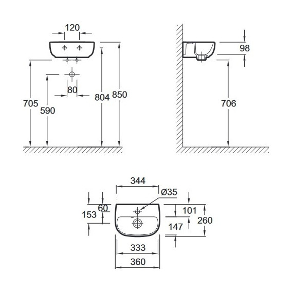 Раковина подвесная Jacob Delafon Odeon Up 36 см E4761-00 фото 2