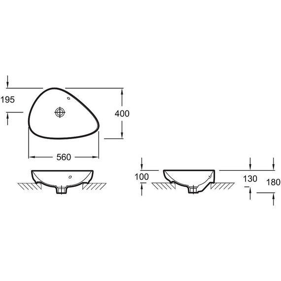 Раковина врезная на столешницу Jacob Delafon Nouvelle Vague 56 см EVI102-00 фото 8