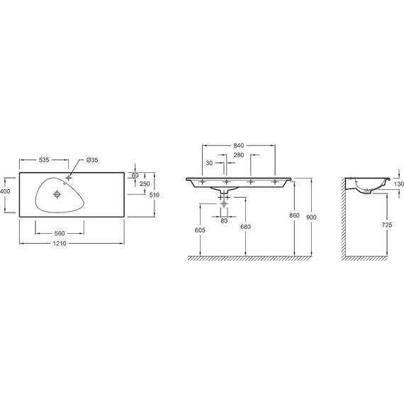 Раковина мебельная Jacob Delafon Nouvelle Vague 121 см EXAP112-Z-00 фото 2