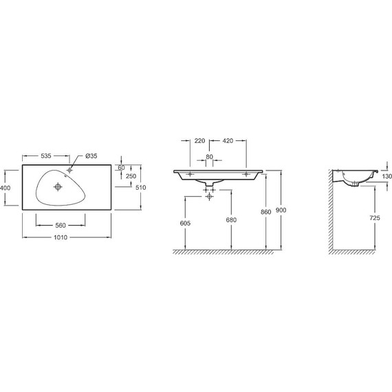 Раковина мебельная Jacob Delafon Nouvelle Vague 101 см EXAQ112-Z-00 фото 3