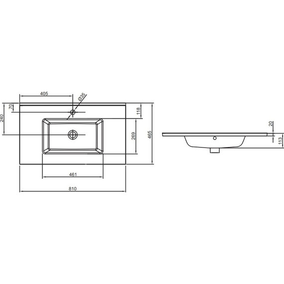 Раковина врезная на столешницу Jacob Delafon Ola 81 см EXTA112-00 фото 2